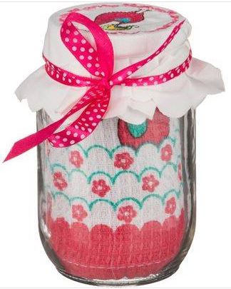 Полотенце Вафельное 40*60 См., 100% Хлопок + Стеклянная Баночка 500 Мл. д=8 См. в=13 См. 825-046